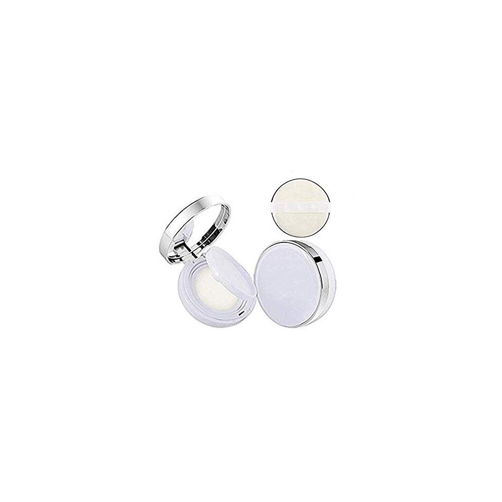 Dnhcll White/Cream Empty Luxurious Portable Air Cushion Puff Box Bb Container Dressing Case Powder Box With Air Cushion Sponge Powder Puff And Mirror(