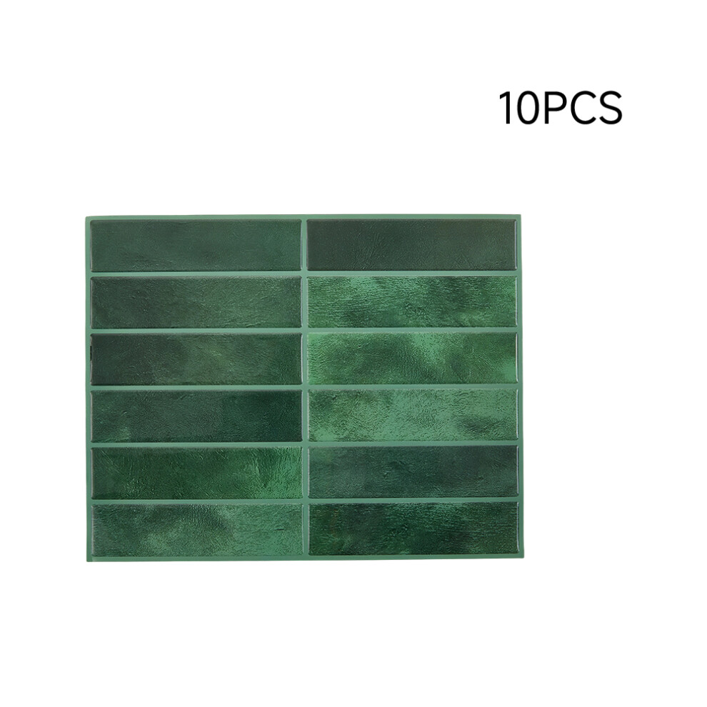 (Green) 10Pcs Self-Adhesive Wall Tile Stickers