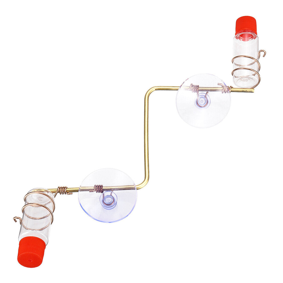 (Corner copper wire + 2 bottles + suction cup) Sucker Transparent Bird Feeder Durable Easy to Clean Bird Feeding Station
