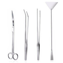 (4PCS) 3/4/5Pcs Aquarium Fish Tank Tools Scissors Tweezers Aquatic Stainless Trim Tool