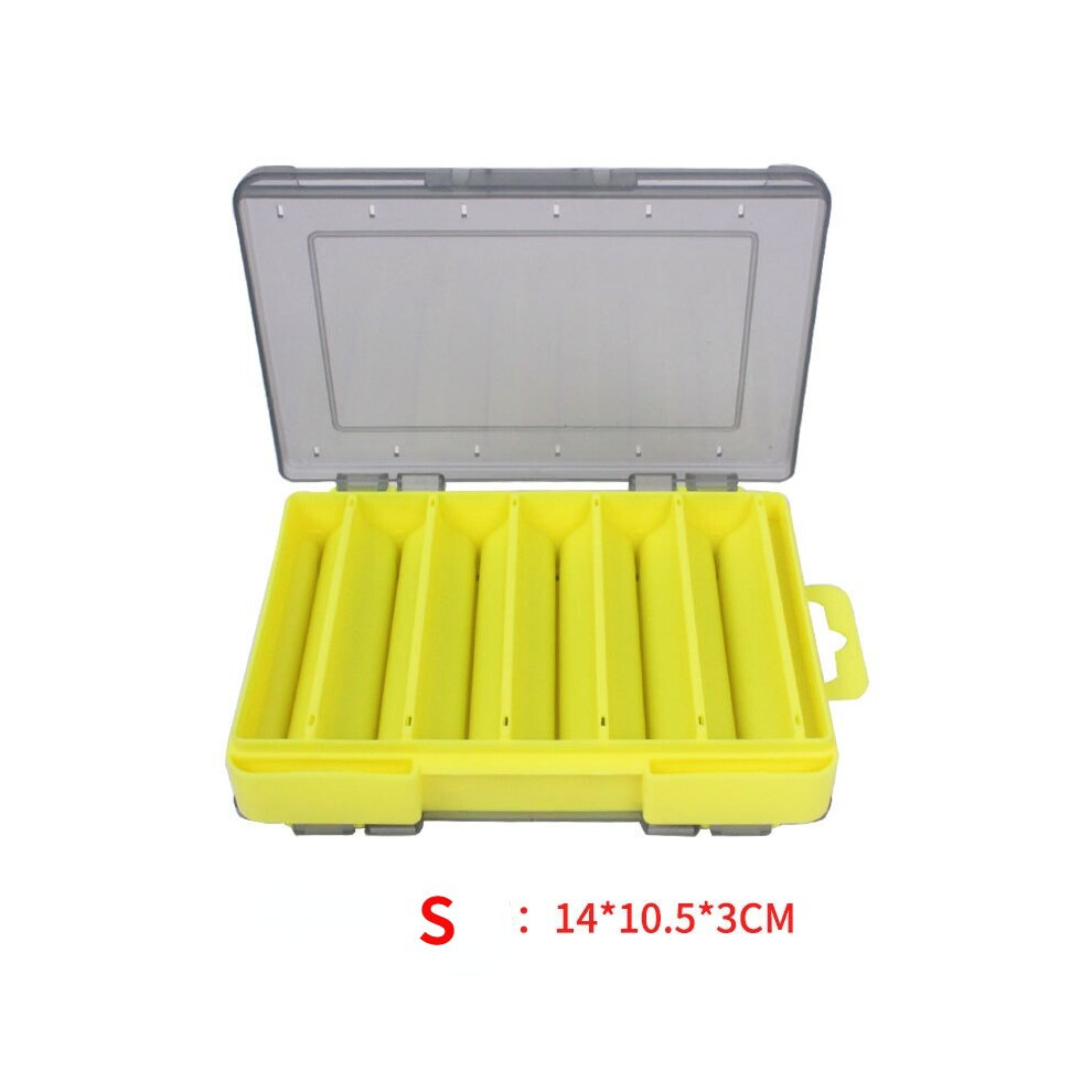 Photos - Climbing Gear GreenZech  14 Compartments Fishing Lure Boxes Bait Storage Box Fishing Tackle Box Plastic Waterproof Double Sided Open Fly (Yellow, S)