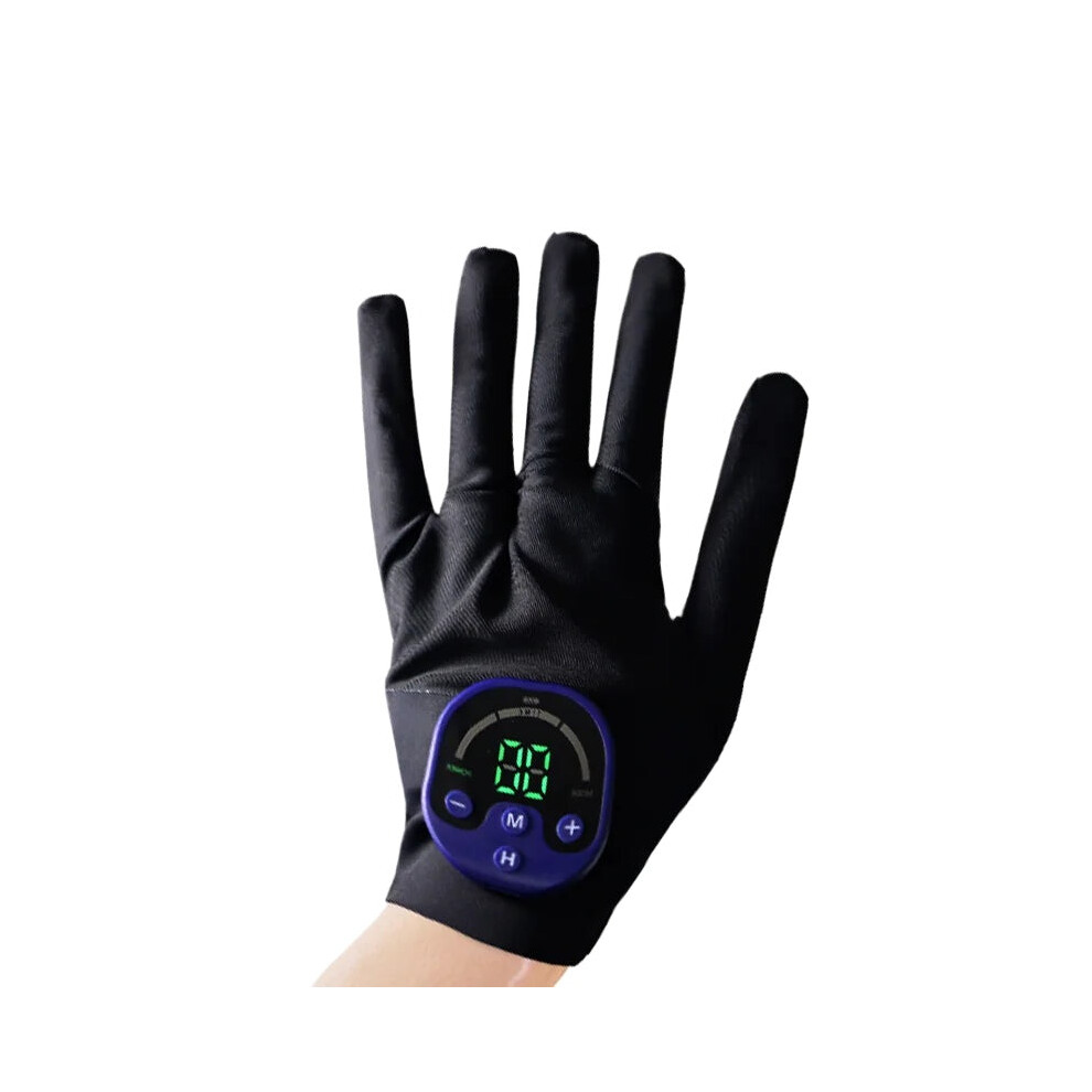 (Left Hand) EMS Massage Gloves for Pain Relief, Muscle Recovery, Blood Circulation & Skin Health - Black Handheld Device