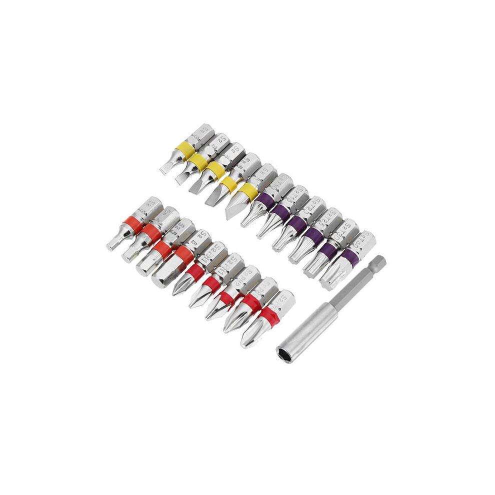 20Pcs Torx Phillips Hex Slotted Screwdriver Bits With Extension Rod 3654657569471