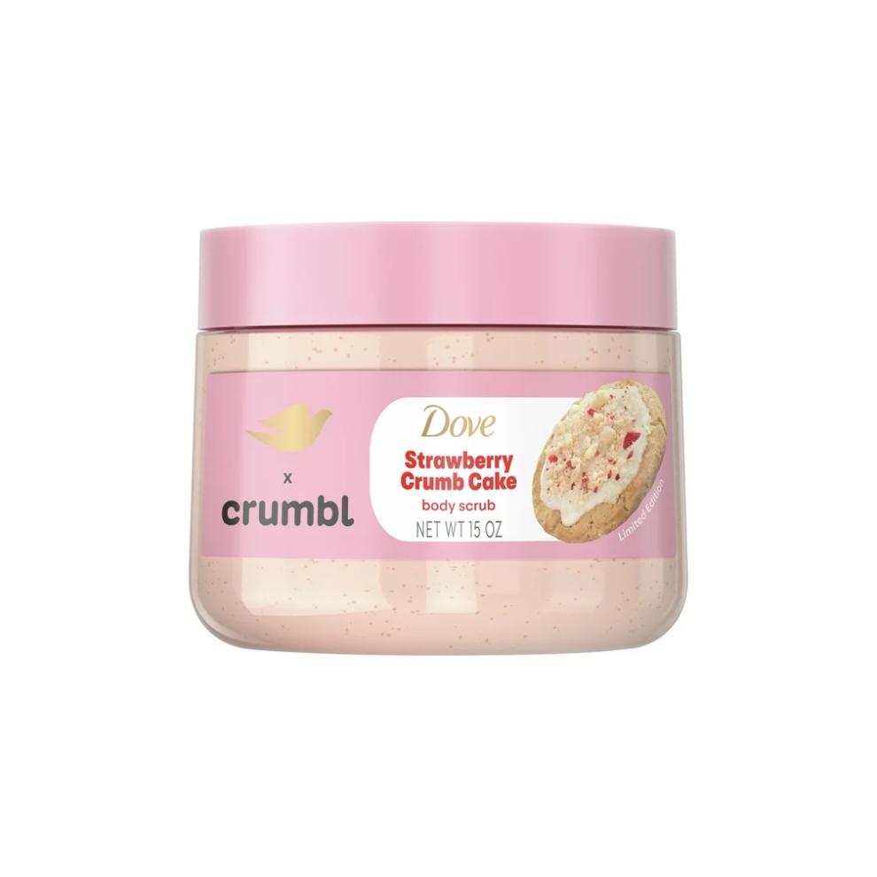 Dove Crumbl Exfoliating Body Scrub Strawberry Cookie, 15 oz