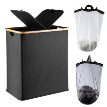140L Lid Laundry Basket with 2 Removable Laundry Bags