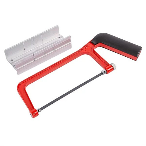 Junior Aluminium Hacksaw with Mitre Box - 15cm - Red