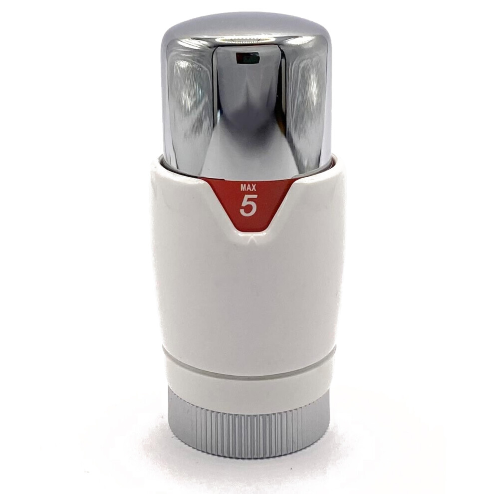 White/Chrome Thermostatic Radiator Trv Valve Head Replacement M30 X 1.5 Universal For All Manufacturers 3233824122567