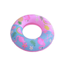 (NO.60(10-25KG)) Aufblasbarer Schwimmring mit rosa Cartoon-Flamingo-Muster für Kinder und Erwachsene
