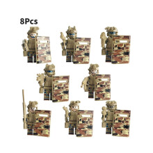 (Braun) Elite Forces Minifiguren-Set Militär-Swat-Bausteine, aktionsorientiertes Spielzeug