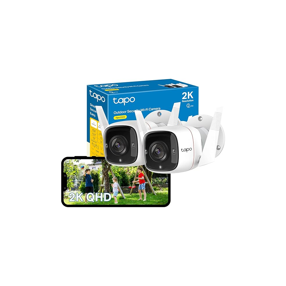 Tapo C310P2 2-Pack 2K Security Camera Outdoor Wireless & Wired