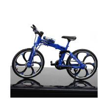 (Gefaltet Blau) Legierung Simulation Fahrrad Modell Ornamente Mini Fahrrad Spielzeug Modell Sammlung