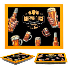 (Brewhouse) GEEZY Large Wooden Bean Bag Cushioned Lap Tray - 44 x 34cm