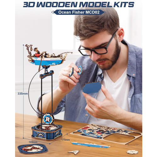 ROKR 3D Puzzle Model kit Gravity Swing Series Boat Wooden 2