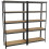 (Black, 2 Bay) 5 Tier Storage Shelves Large Adjustable Units 10