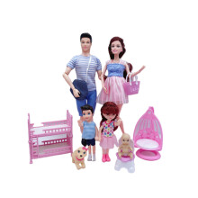 (Schlafzimmer) Happy Playset Familie Schwanger Mama Papa Babypuppe Kinderwagen Bett Spielzeug Zubehör