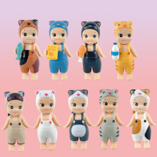 9 Stück Sonny Angel Mini Katze PVC Figur Blind Box Geschenk Overall Puppe Spielzeug Set Geschenk