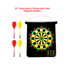 (25*29cm/9,84*11,42in) Doppelseitiges magnetisches Darts-Brettspielset mit 6 Darts für Kinder und Erwachsene