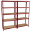 (Red, 2 Bay) 5 Tier Storage Shelves Large Adjustable Units 10