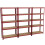 (Red, 3 Bay) 5 Tier Storage Shelves Large Adjustable Units 10