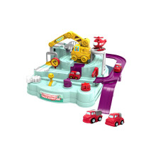 (Lila mit 2 Autos) Rennbahn, Rennwagen, Abenteuer-Bahn, Spielzeug, Montessori-Bildungsspielzeug, Geschenk
