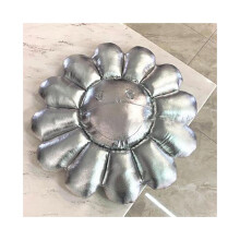 (Silber) 16 Zoll Takashi Murakami Regenbogenblumenkissen Plüsch Buntes Stoffgeschenk