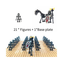 (Stil F) Star Wars Totenkopf-Armee-Baustein-Spielzeugfiguren, Mini-Modell, 21 Stück, mit Grundplatte