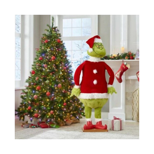 Große 60 cm große Weihnachts-Grinch-Plüschpuppe, weiches Stofftier, Weihnachtsgeschenk für Kinder