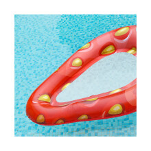 Große Erdbeere für Erwachsene und Kinder mit Netz-Wasserliege, schwimmende Reihe