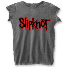 Slipknot 'Logo' (Grey) Womens Burnout T-Shirt