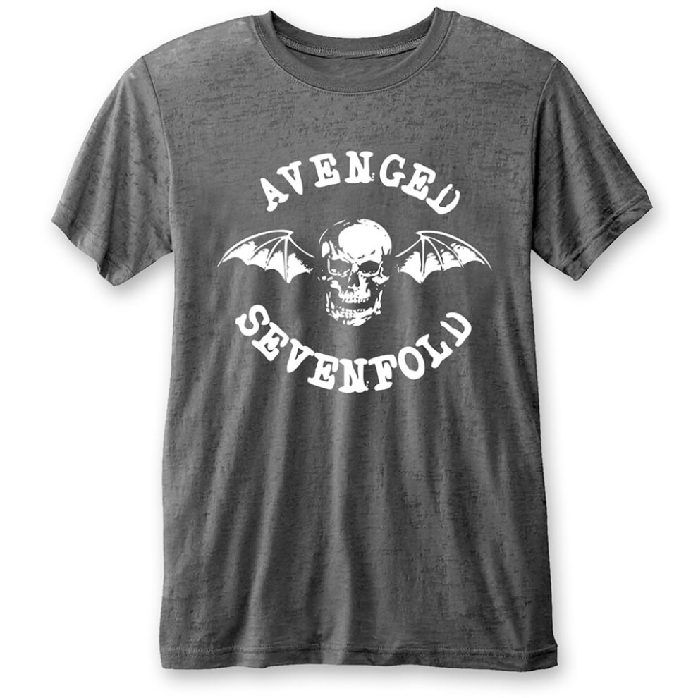 Avenged Sevenfold 'Deathbat' (Grey) Burnout T-Shirt