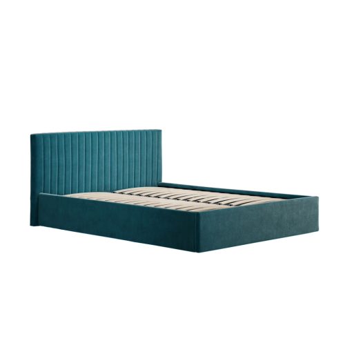 Berlin Teal Double Bed Velvet Design with Ottoman Storage(2 Pack) 2
