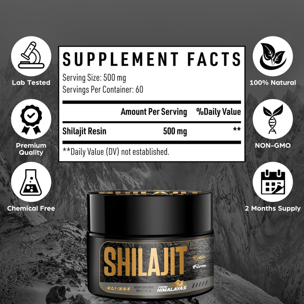 Ubrand Himalayan Pure Natural Shilajit Resin 50G - Original Himalayan