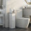 kleankin Slim Toilet Roll Storage Unit with Cupboard and Adjustable Shelf, White 1