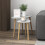 Homcom HOMCOM Side Table Set of 2, Modern End Coffee Bedside Tables Grey Natural 1