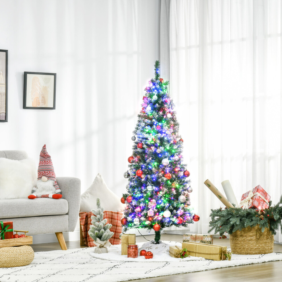 HOMCOM 5FT Prelit Artificial Xmas Tree Holiday Décor w/ 250 Colourful LED Light