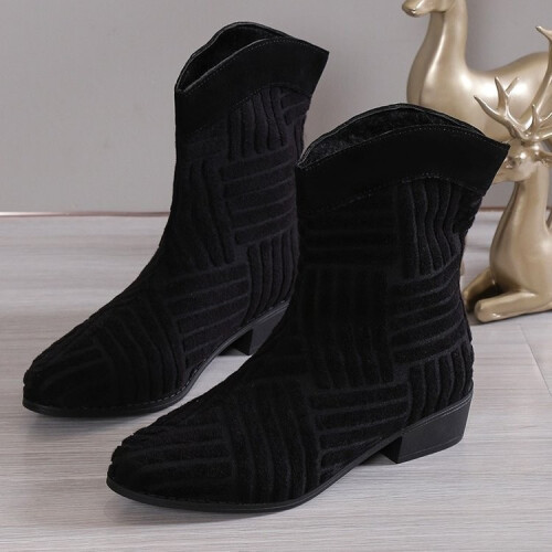 (Red,37)Moderne modische Damenschuhe stilvolle Stiefeletten mit Warmfutter Plüsch 2