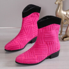 (Red,37)Moderne modische Damenschuhe stilvolle Stiefeletten mit Warmfutter Plüsch