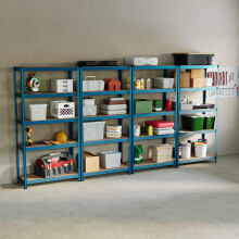 (Blue, 4 Bay) 5 Tier Storage Shelves Large Adjustable Units