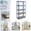 (Blue, 4 Bay) 5 Tier Storage Shelves Large Adjustable Units 6