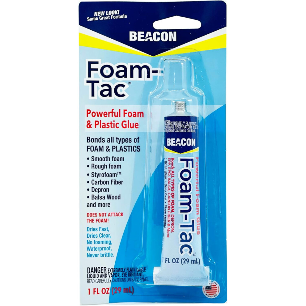 Beacon Adhesives Foam-Tac, Adhesive, Clear, 33 ml