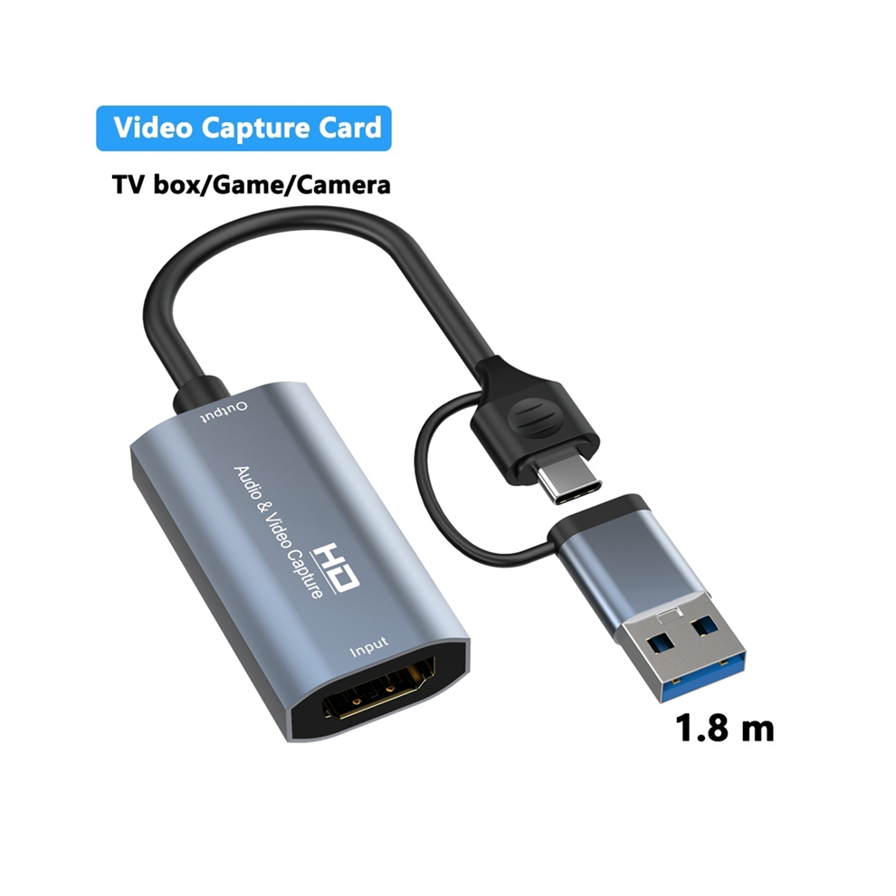 4K Hdmi-Compatible To Type-C+Usb Video Capture Card 1080P Usb Computer Game Live Audio Video Capture Card 4K Recording 4851067692266