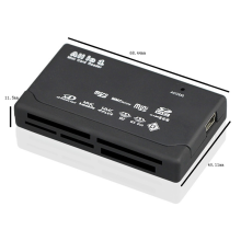 Card Reader USB2.0 Memory Fast Data Transmission Support TF SD Mini MS XD Black