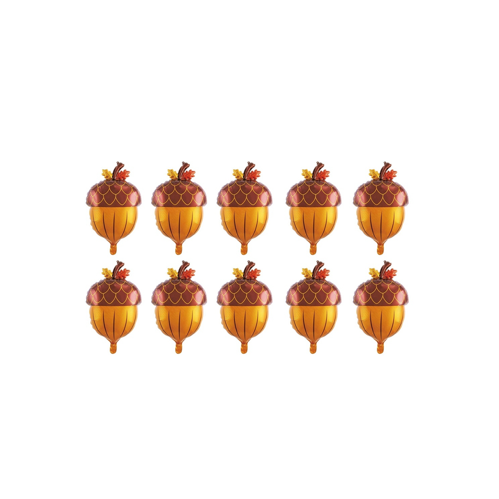10Pcs Acorn Balloons Foil Fall Acorn Balloons for Baby Shower Birthday Fall Thanksgiving Party Decorations