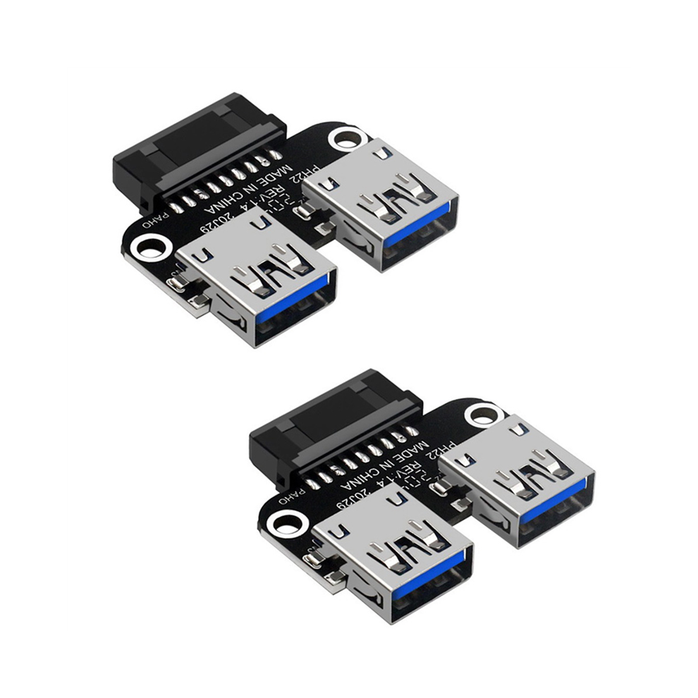 2Pcs Usb 3.0 Motherboard Adapter Usb 3.0 19 20 Pin Female To Dual Usb 3.0 A Female Internal Header Adapter Converter 4851067694895