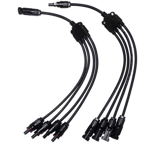 Y Type 4 to 1 Adapter Solar Panel Cable Wire Connectors Adapter Photovoltaic Panel Convergence Cable 1