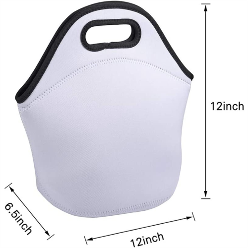 Sac à lunch réutilisable, isotherme et vierge, à sublimation, avec fermeture éclair 2