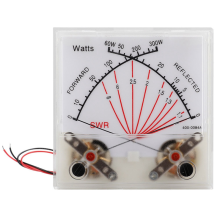 Vermogensmeter Zender VU Meterkop Radiostation met Achtergrondverlichting PMMA Afdekking SWR Zwart Voorwaarts 300W Gereflecteerd 60W