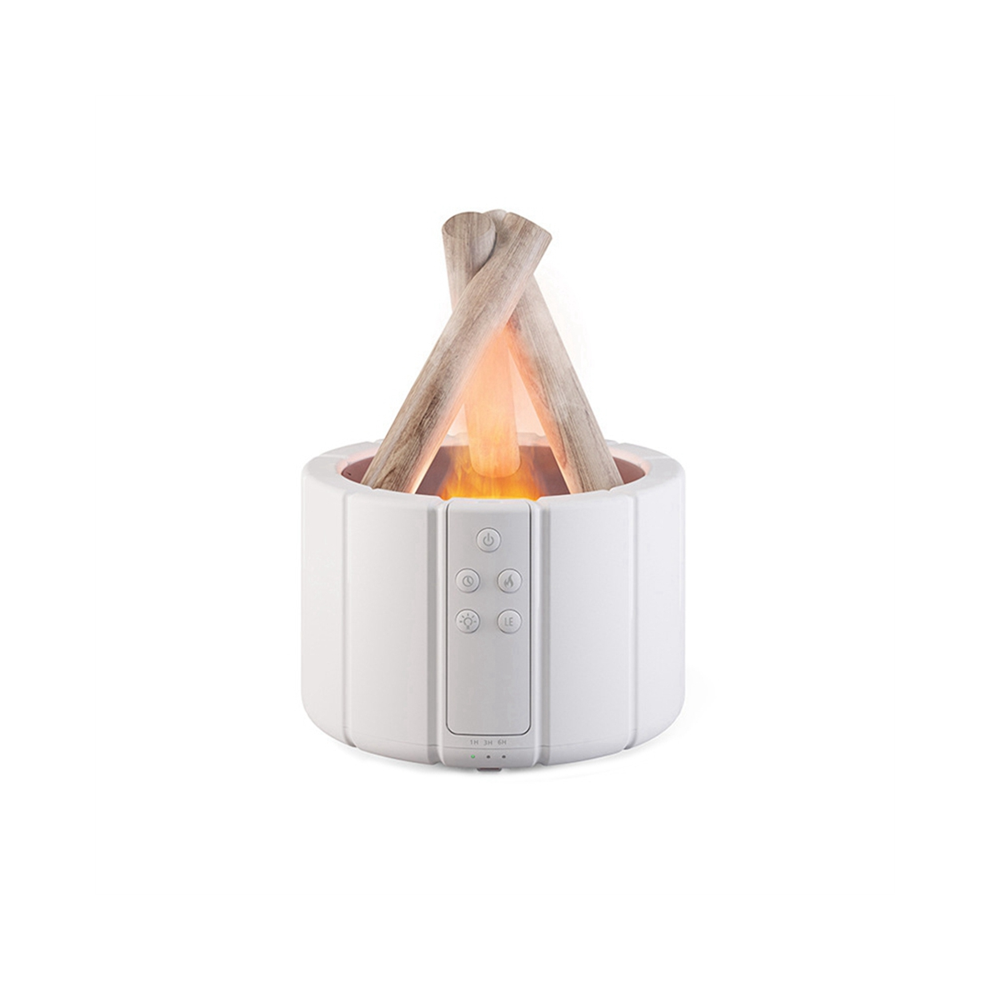 Lagerfeuer-Aromatherapie-Maschine, Heim-Aromatherapie-Maschine, äTherisches ÖL, Aromatherapie, Flammen-Luftbefeuchter, Home Deco, Weiß-image