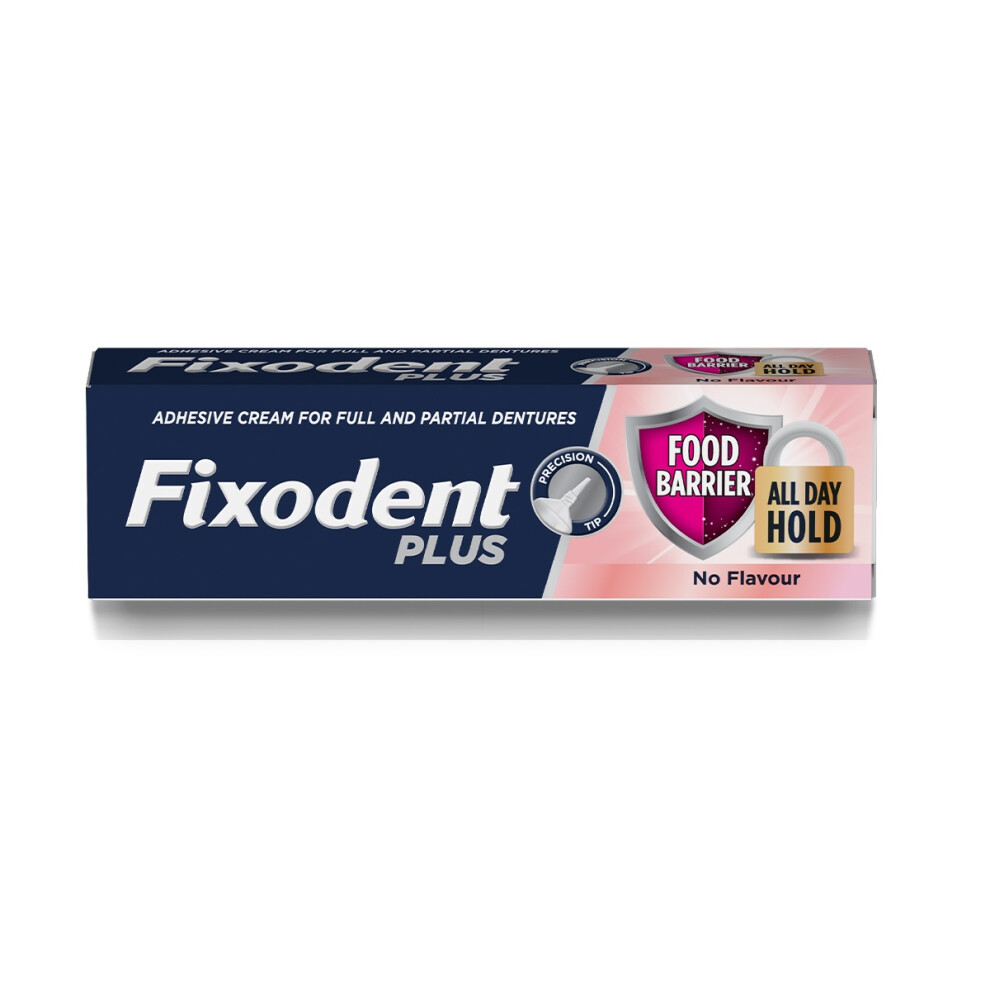 Fixodent Plus Dual Premium Food Seal Denture Adhesive Cream - 40g, 10x Stronger for Secure All-Day Hold