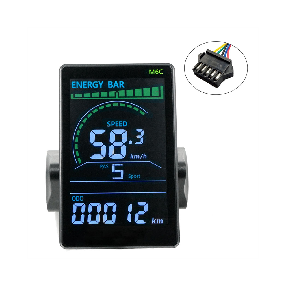 M6C Lcd-Anzeige FüR ElektrofahrräDer, 24 V-60 V, Farbbildschirm FüR E-Scooter-Panel Mit Usb FüR Mountainbikes (Sm 5PIN)-image